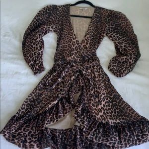Gianni leopard wrap dress
